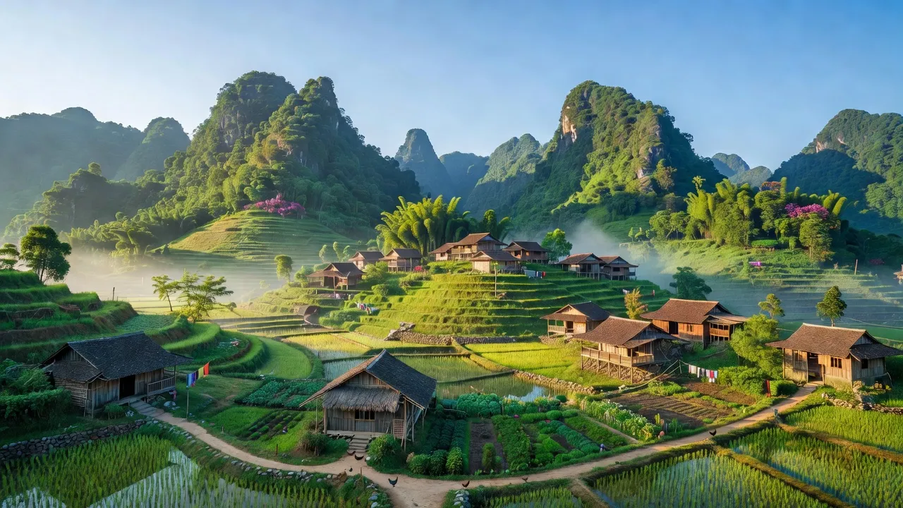 Khung cảnh thiên nhiên xã Sơn Thủy, huyện Văn Bàn, tỉnh Lào Cai với núi non xanh tươi.