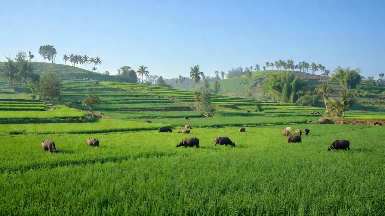 Cánh đồng lúa xanh ở xã Thanh Vĩnh Đông, huyện Châu Thành, tỉnh Long An, thể hiện nông nghiệp địa phương.