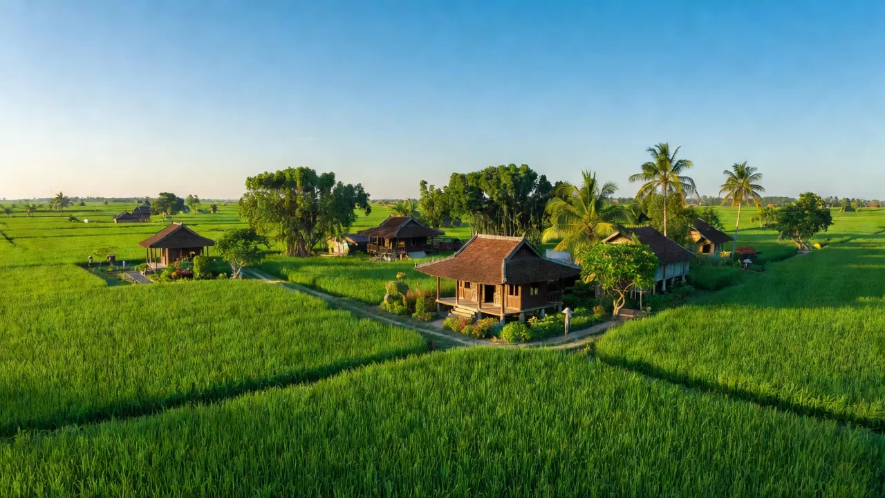 Cảnh quan xã Tân Long, huyện Thủ Thừa, kỳ vọng phát triển nông nghiệp và công nghiệp tại Long An.