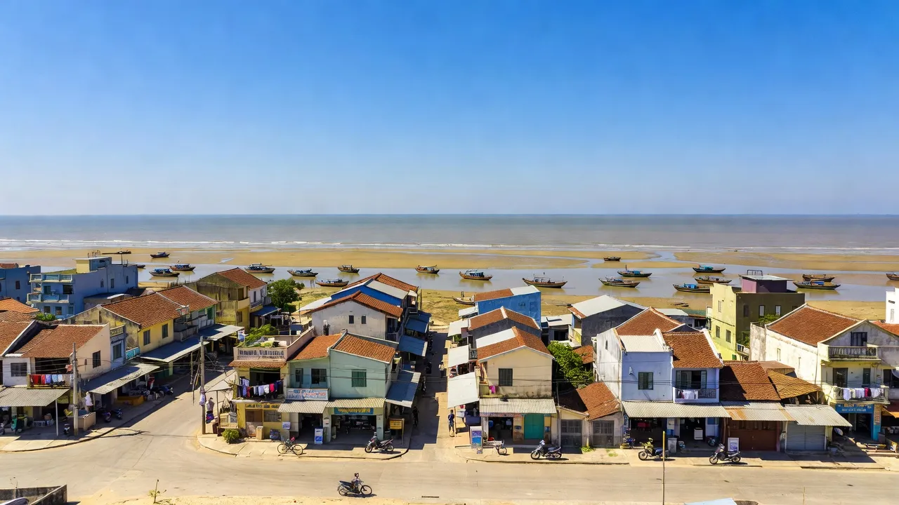 Quất Lâm, Giao Thủy, Nam Định with coastal scenery, vibrant streets, and architecture.