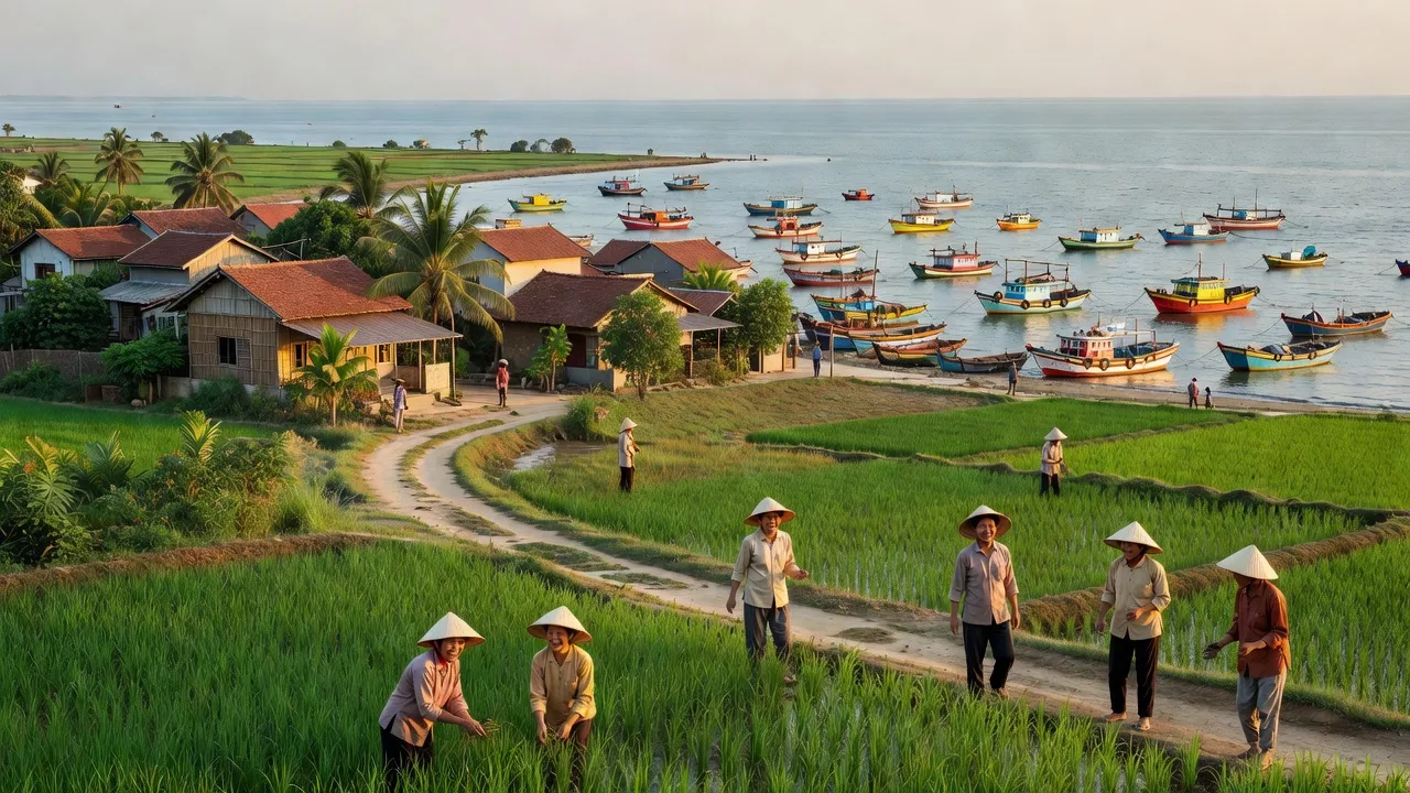 Quất Lâm town in Giao Thủy, Nam Định, featuring coastal landscapes and local culture.