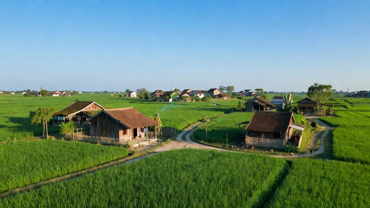Cánh đồng xanh tươi ở xã Nghĩa Hải, huyện Nghĩa Hưng, tỉnh Nam Định, biểu tượng của cuộc sống nông thôn.