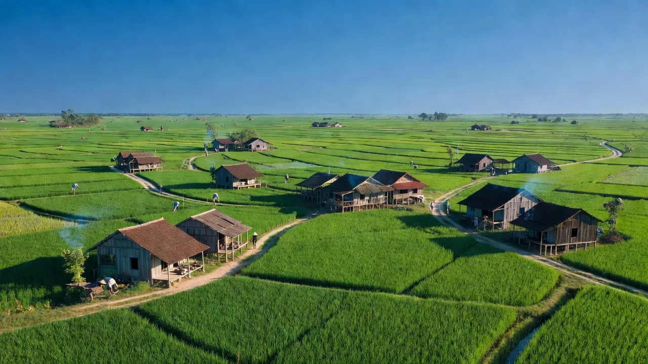 Cảnh đẹp xã Yên Ninh, huyện Ý Yên, tỉnh Nam Định, vùng đồng bằng Bắc Bộ Việt Nam.