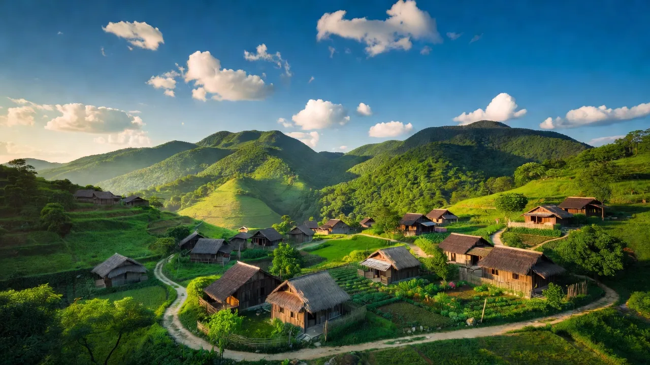 Khung cảnh thiên nhiên của xã Yên Hợp, huyện Quỳ Hợp, tỉnh Nghệ An với núi non xanh tươi.