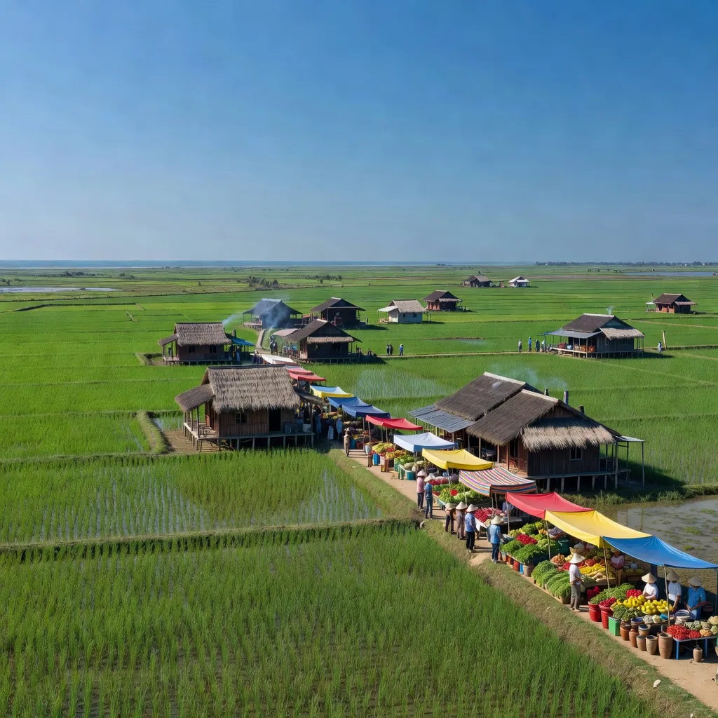 Quỳnh Hậu village in Quỳnh Lưu, Nghệ An, featuring green fields and traditional houses
