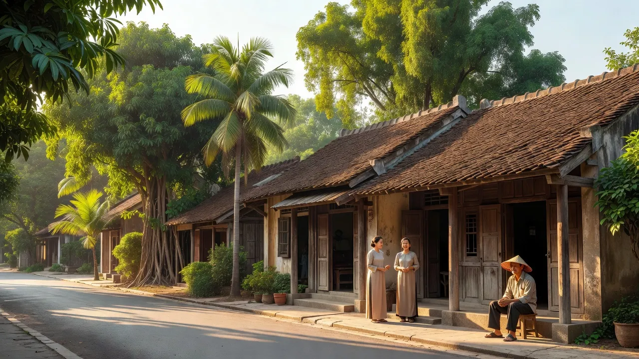 Phường Quang Tiến, Thị xã Thái Hoà, Nghệ An với cảnh quan xanh mát và kiến trúc địa phương.