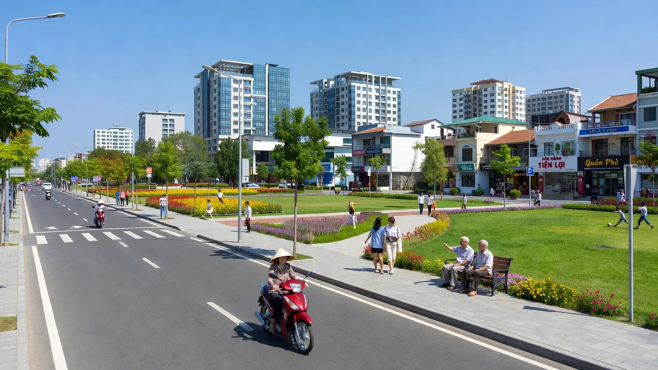 Phường Nghi Phú, thành phố Vinh, Nghệ An với hạ tầng hiện đại và cuộc sống sôi động.
