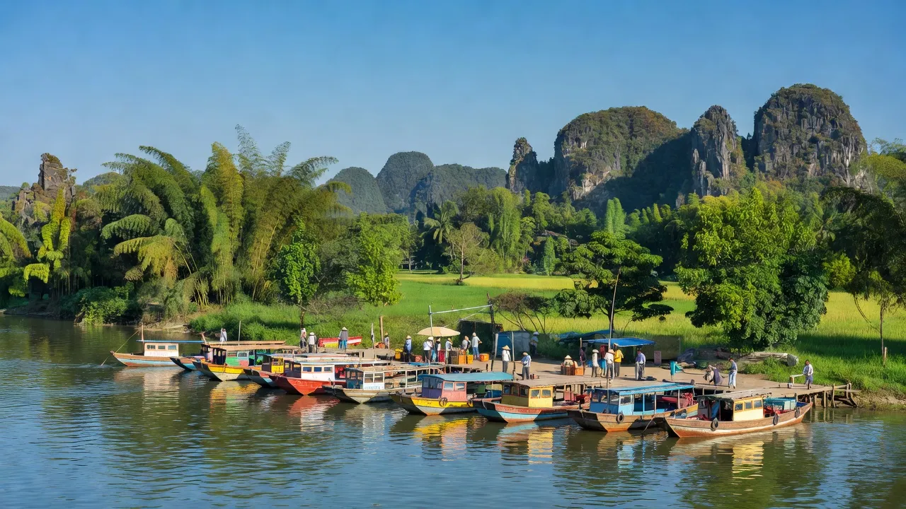Cảng Ninh Phúc bên sông Đáy, phường Ninh Phúc, thành phố Hoa Lư, tỉnh Ninh Bình.