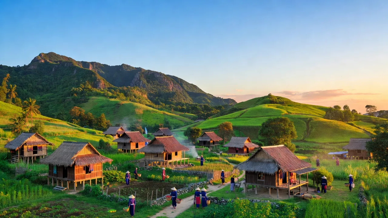 Khung cảnh núi non huyện Bác Ái, tỉnh Ninh Thuận, nơi sinh sống của người Raglai, thiên nhiên tươi đẹp.