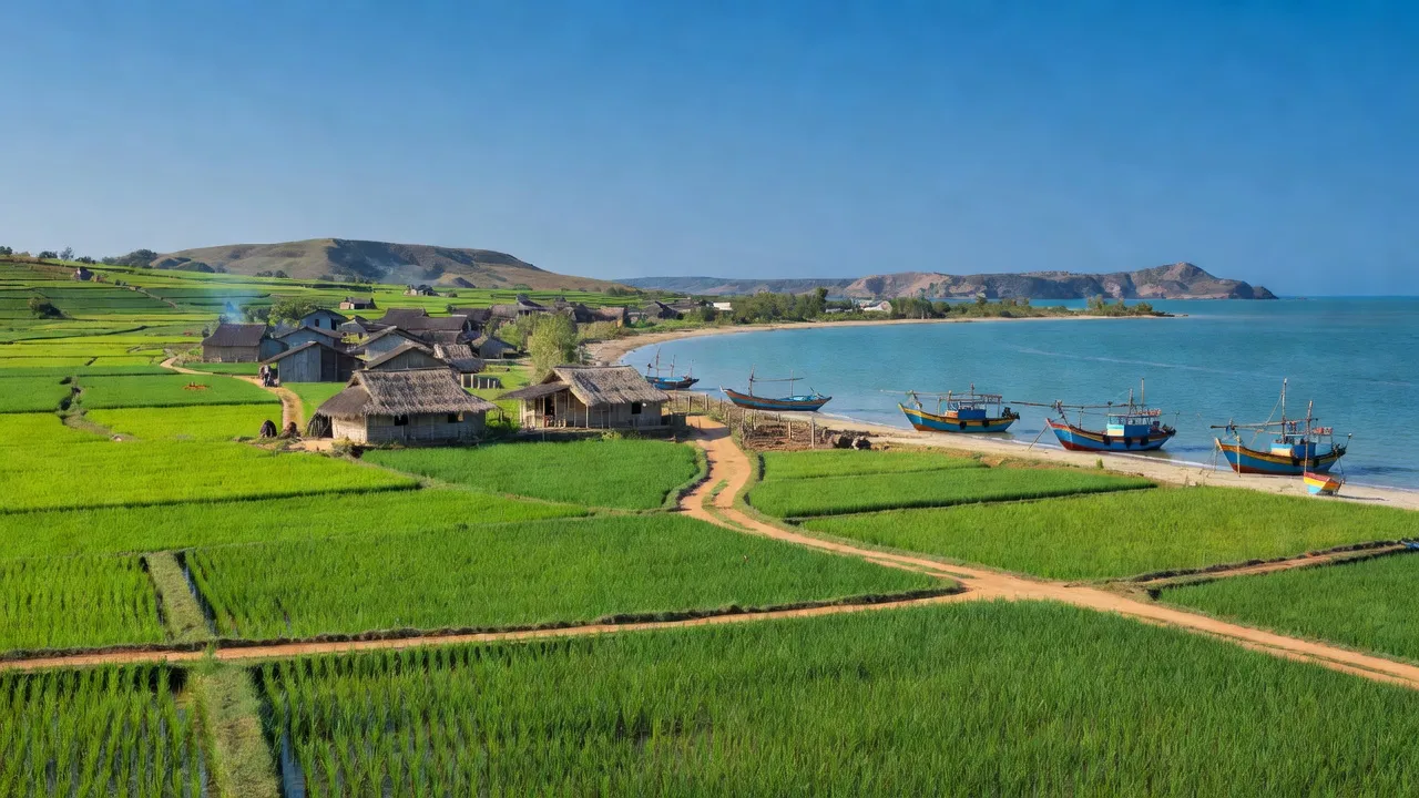 Phước Hải village in Ninh Thuận province, showcasing coastal landscapes and agricultural activities.