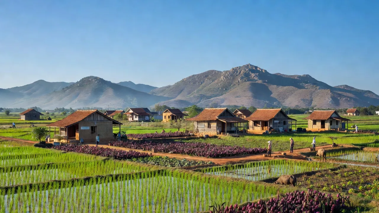 Nông nghiệp và phong cảnh đẹp tại xã Lâm Sơn, huyện Ninh Sơn, tỉnh Ninh Thuận.