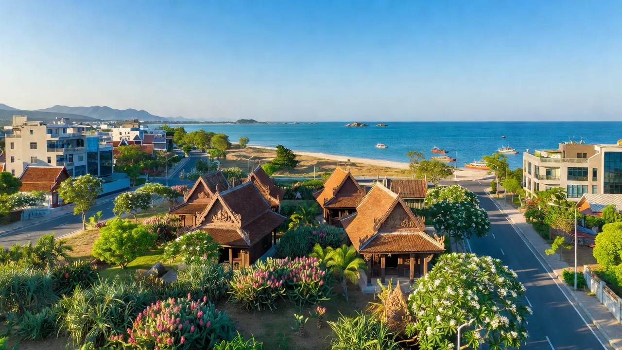 Phong cảnh Phường Mỹ Đông, Phan Rang-Tháp Chàm với nhà truyền thống và không gian thiên nhiên tuyệt đẹp.