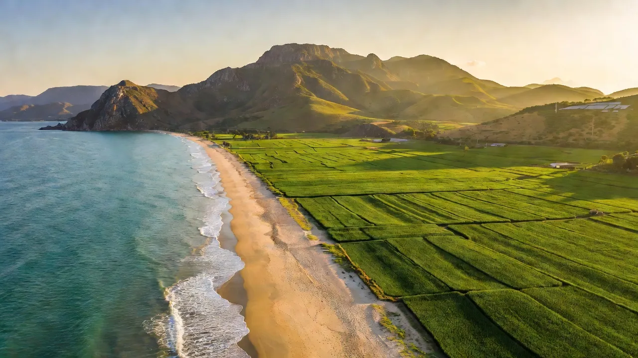 Cảnh biển huyện Thuận Nam, tỉnh Ninh Thuận với bờ biển dài và thiên nhiên tươi đẹp.