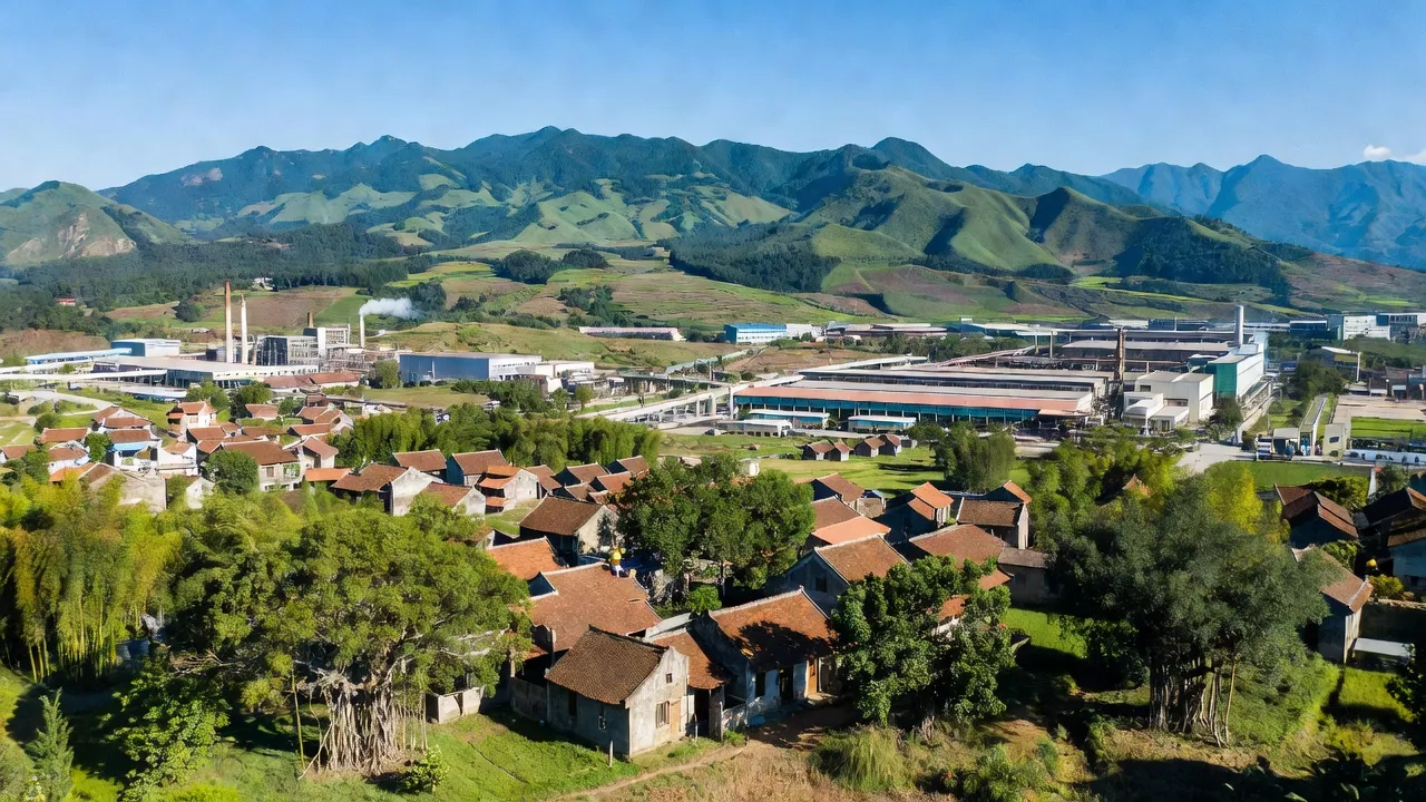 Thị xã Phú Thọ, khu công nghiệp và cảnh quan thiên nhiên đặc trưng miền Bắc Việt Nam.