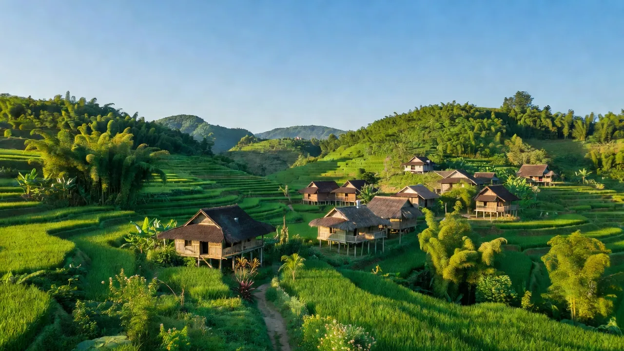 Văn Luông, Tân Sơn, Phú Thọ, huyện miền núi, cảnh thiên nhiên xanh tươi, nhà truyền thống.