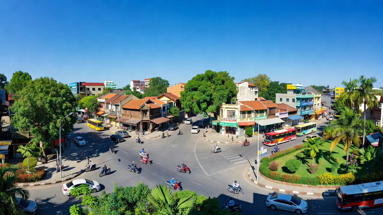Quang cảnh Phường Tiên Cát, Thành phố Việt Trì, tỉnh Phú Thọ với kiến trúc địa phương xanh tươi.