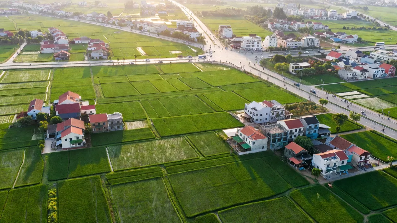 Toàn cảnh xã Trưng Vương, Thành phố Việt Trì, Phú Thọ với cảnh quan nông thôn và đô thị hóa.