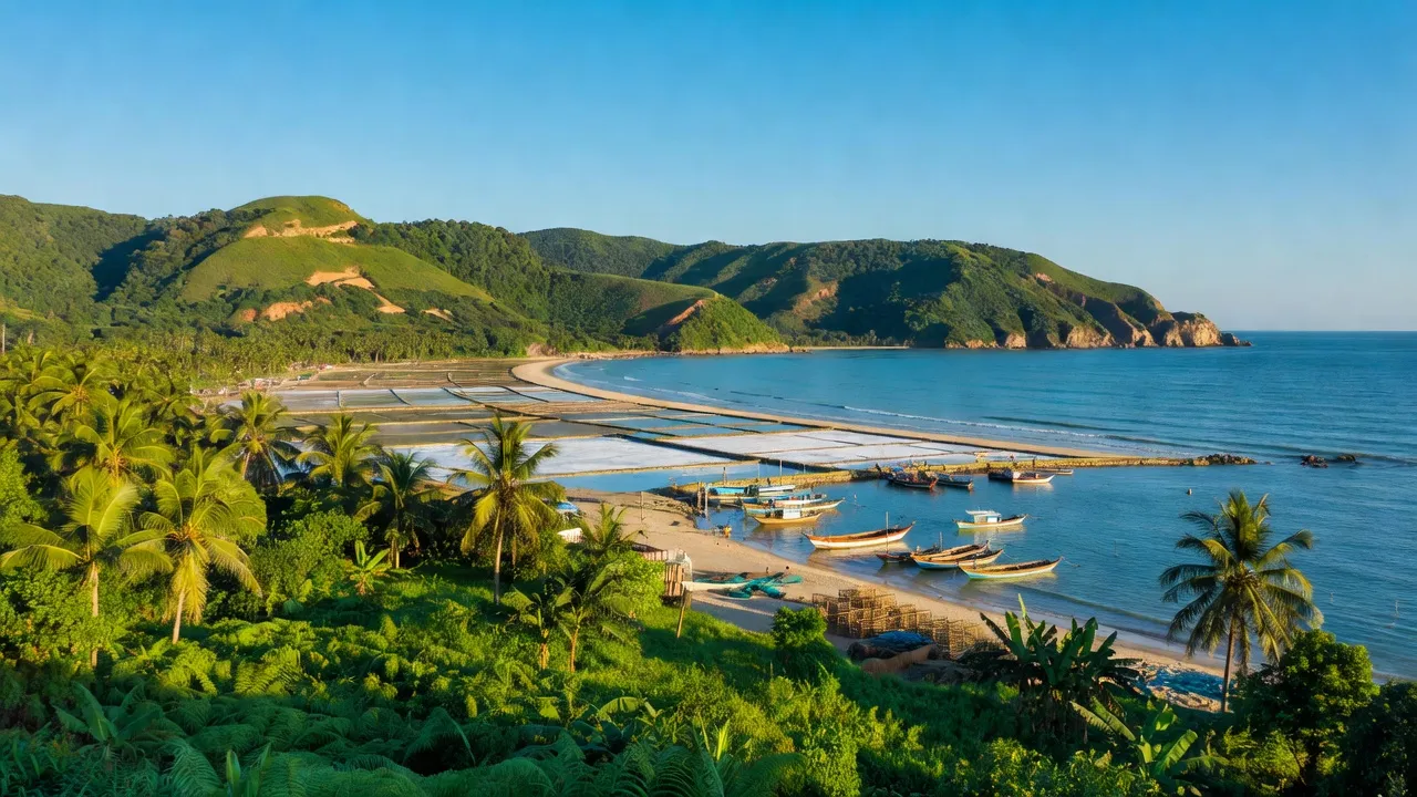 Khung cảnh đẹp Phường Hòa Hiệp Trung, Đông Hòa, tỉnh Phú Yên với bờ biển và khu công nghiệp.