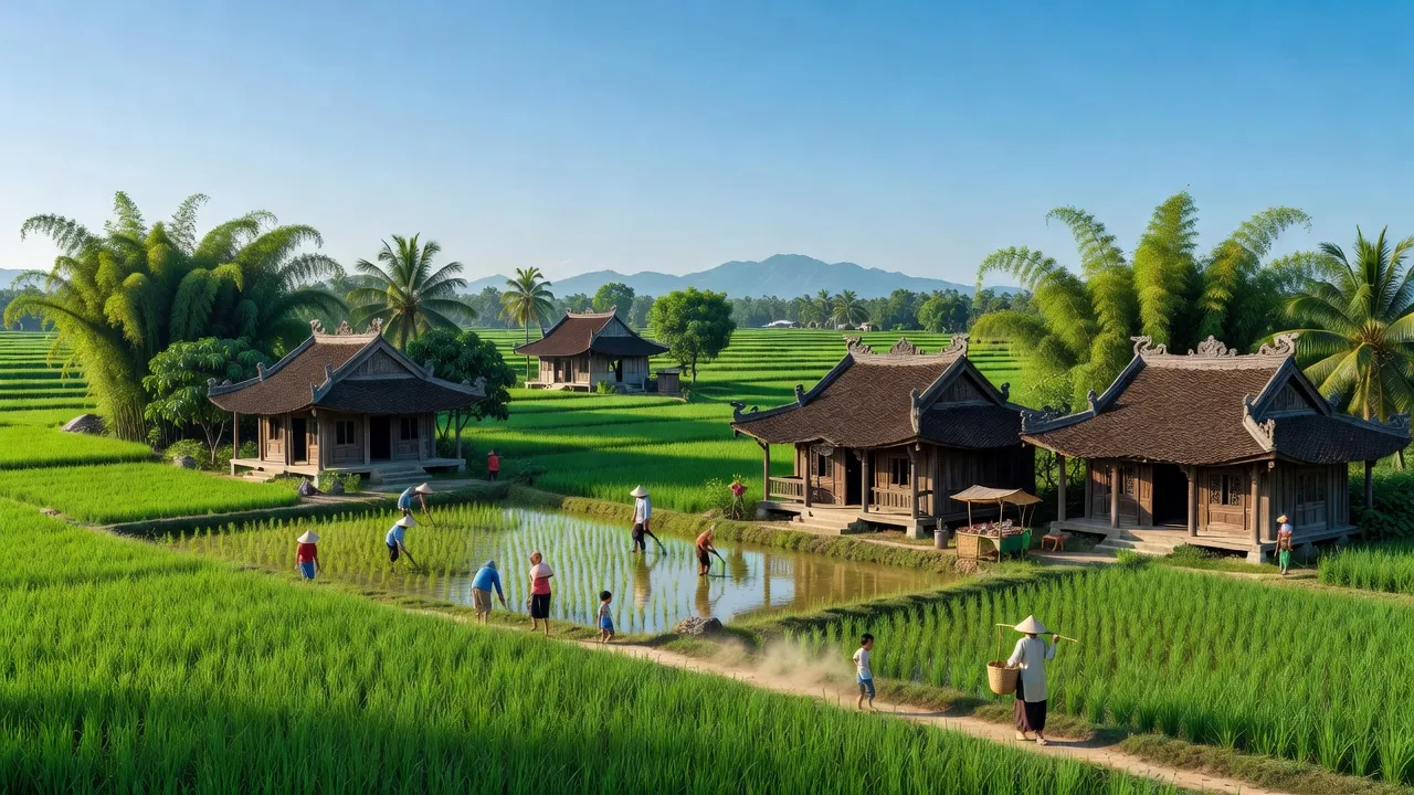 Khung cảnh Phường Hòa Vinh, thị xã Đông Hòa, tỉnh Phú Yên với kiến trúc truyền thống và cảnh sắc tự nhiên.
