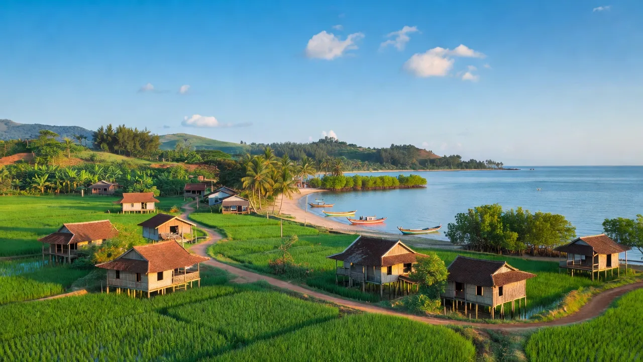 Khung cảnh bình yên ở Phường Xuân Đài, Thị xã Sông Cầu, tỉnh Phú Yên với thiên nhiên xanh tươi.