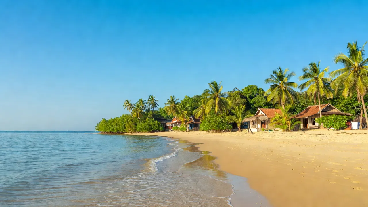 Cảnh biển Phường Xuân Thành, Thị xã Sông Cầu, với bãi cát, sóng biền và thiên nhiên xanh tươi.