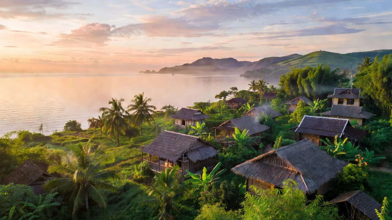 Phong cảnh xã An Nghiệp, huyện Tuy An, tỉnh Phú Yên với cảnh quan nông thôn và biển xanh.