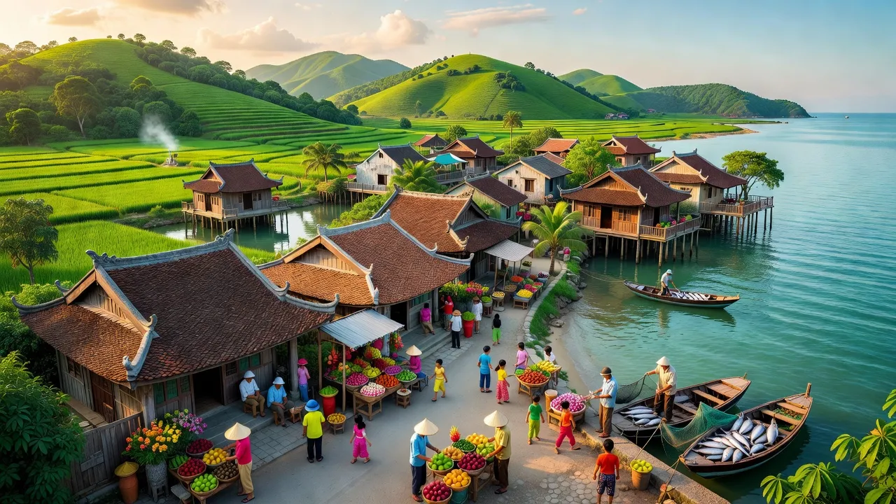 Thị trấn Chí Thạnh, huyện Tuy An, tỉnh Phú Yên với cảnh quan xanh tươi và kiến trúc truyền thống.