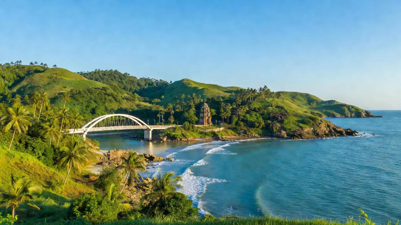 Khung cảnh tỉnh Phú Yên với bờ biển tuyệt đẹp và núi non xanh tươi, thu hút du khách.