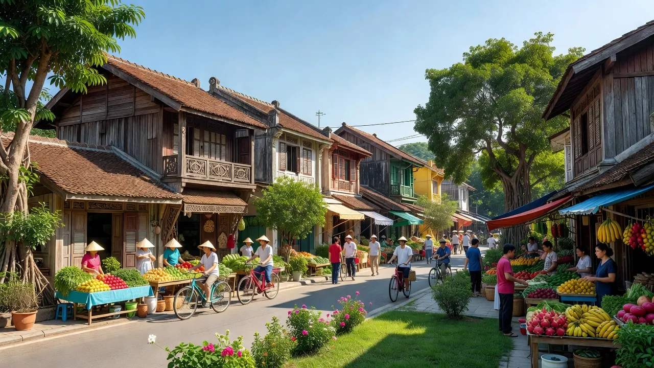 Vẻ đẹp của Phường Quảng Phong, Thị xã Ba Đồn, Quảng Bình với kiến trúc truyền thống và không gian xanh.