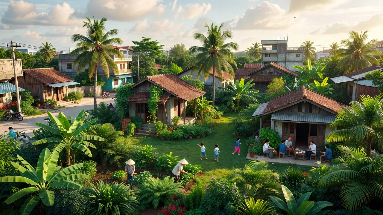 Quang Thuận, Ba Đồn, Quang Binh, tropical landscape, urban development, daily life, green scenery