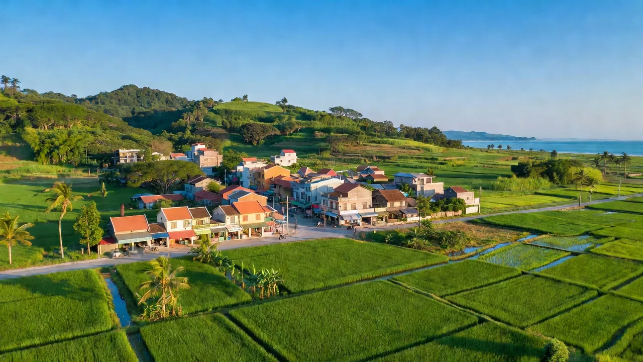Khung cảnh huyện Bố Trạch, Quảng Bình với thị trấn Hoàn Lão và cảnh thiên nhiên tươi đẹp.