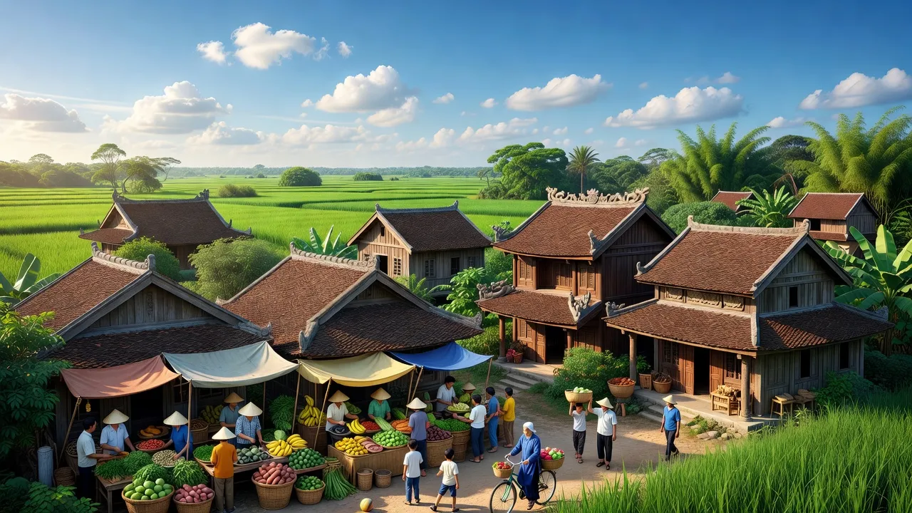Thị trấn Hoàn Lão, huyện Bố Trạch, tỉnh Quảng Bình với kiến trúc truyền thống và phong cảnh tươi đẹp.