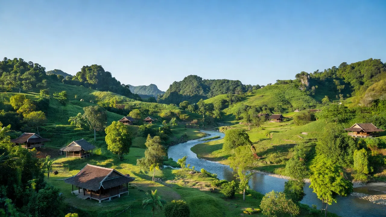 Cảnh quan xã Lâm Trạch, huyện Bố Trạch, tỉnh Quảng Bình với thiên nhiên tươi đẹp và bản sắc văn hóa.