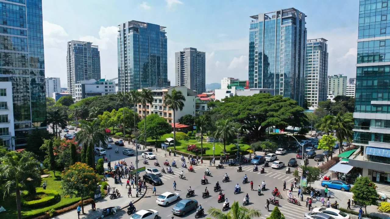 Phường Nam Lý, Đồng Hới, Quảng Bình với cảnh quan đô thị hiện đại và môi trường sống xanh.