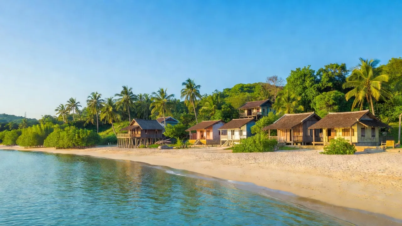Quang Phu commune, Dong Hoi city, Quang Binh province with beach and greenery, coastal tourism.