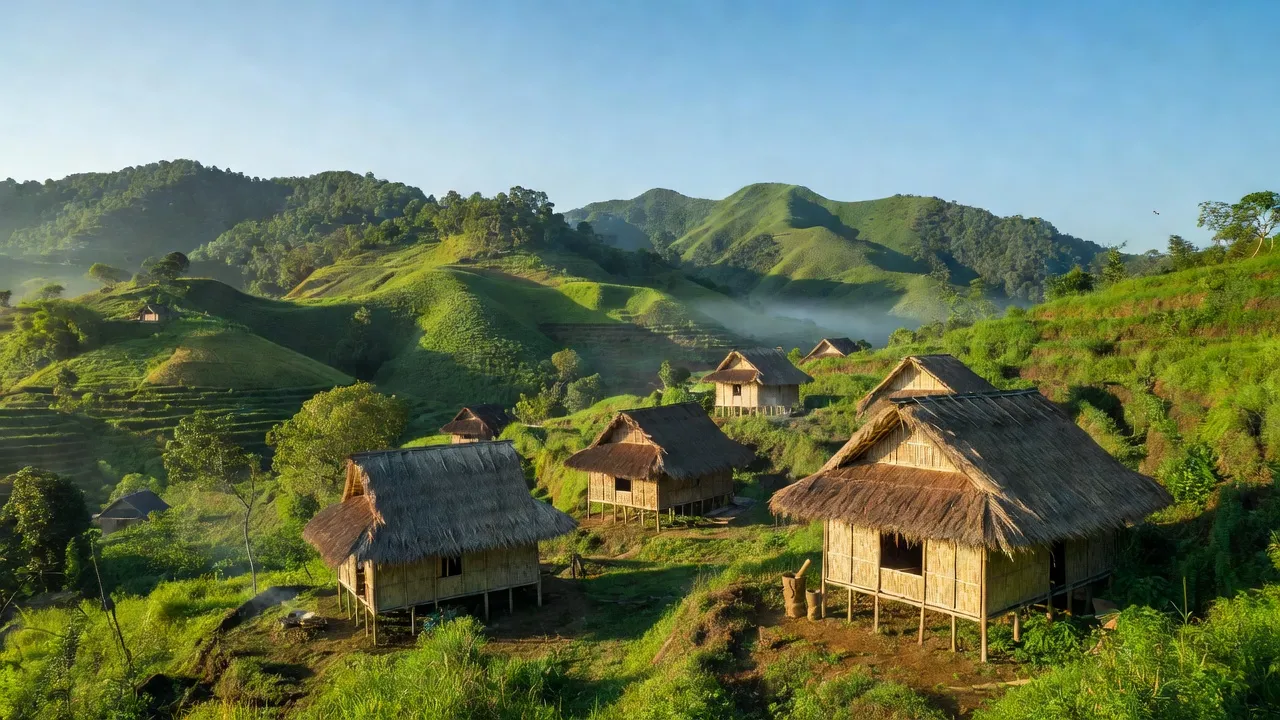 Khung cảnh yên bình ở xã Kim Thủy, huyện Lệ Thủy, tỉnh Quảng Bình với thiên nhiên tươi đẹp.
