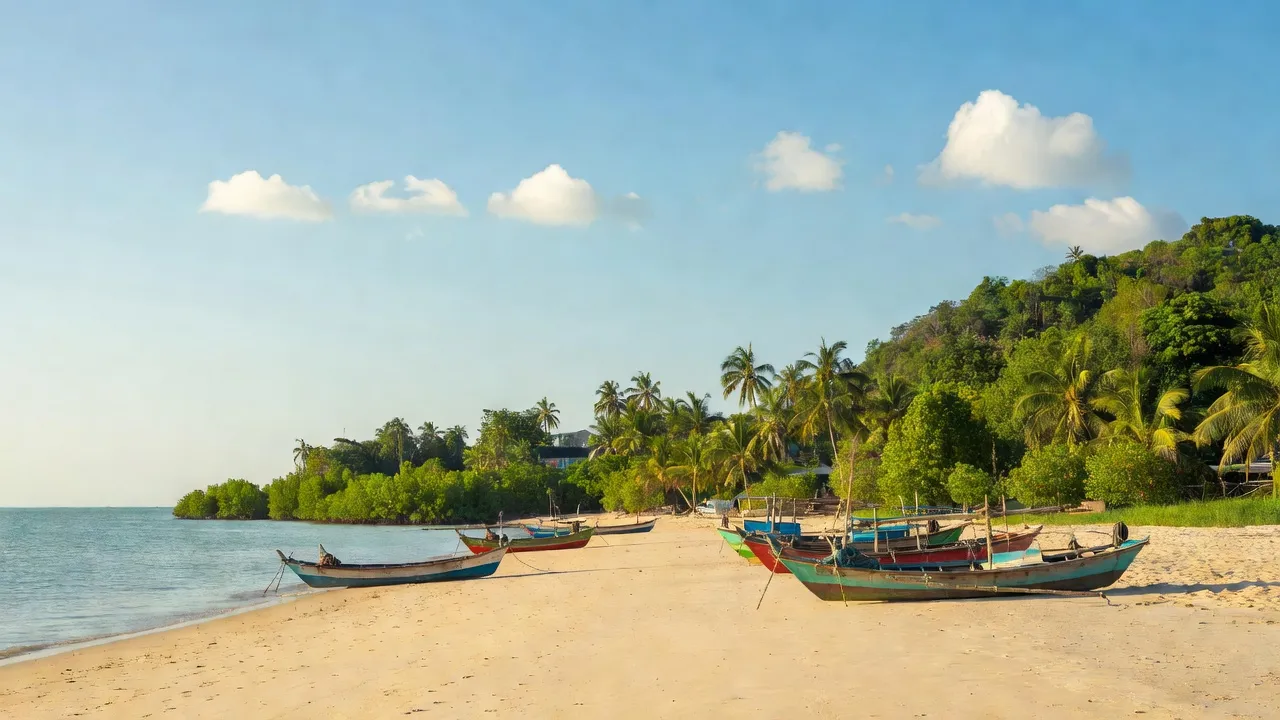 Mỹ Thủy village in Lệ Thủy, Quảng Bình, showcasing coastal beauty and fishing boats.