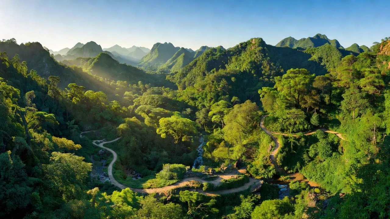 Cảnh quan rừng núi huyện Minh Hóa, Quảng Bình với thiên nhiên tươi đẹp và không khí trong lành.