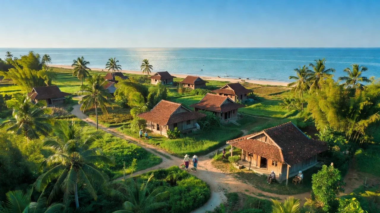 Cảnh đẹp xã Tân Ninh, huyện Quảng Ninh, tỉnh Quảng Bình, với cảnh biển và văn hóa địa phương.