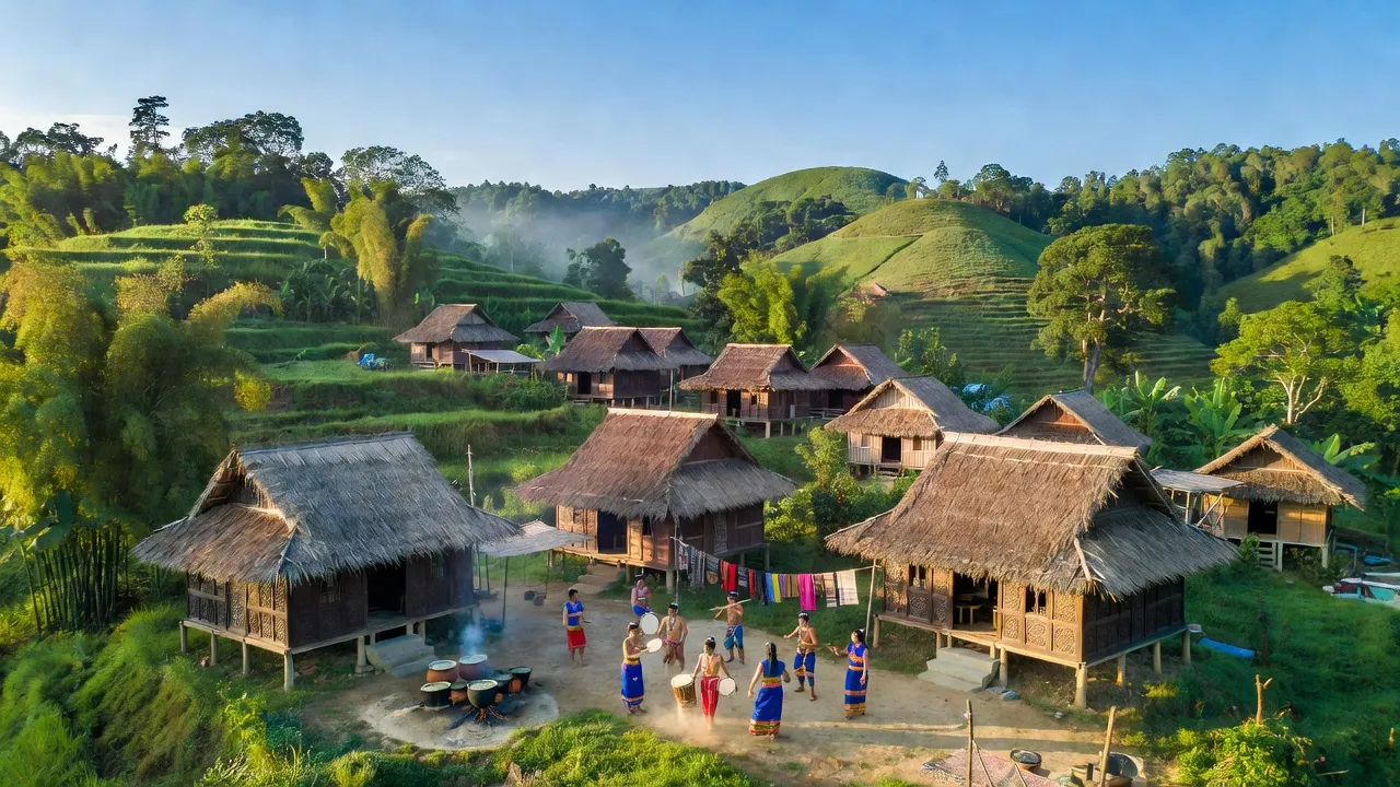 Quang cảnh xã Trà Giáp, huyện Bắc Trà My, tỉnh Quảng Nam với đồi núi và bản sắc văn hóa đặc sắc.