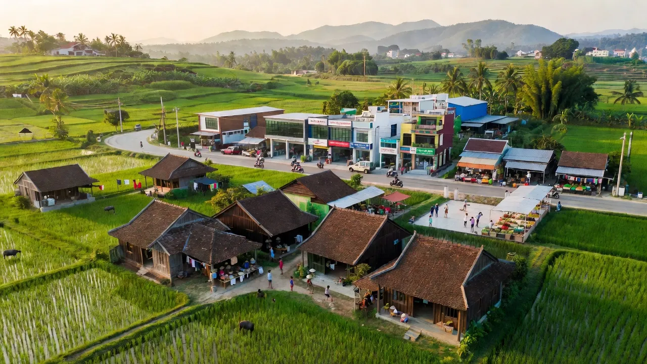 Khung cảnh xã Đại Cường, huyện Đại Lộc, Quảng Nam với sự phát triển đô thị đầy tiềm năng.