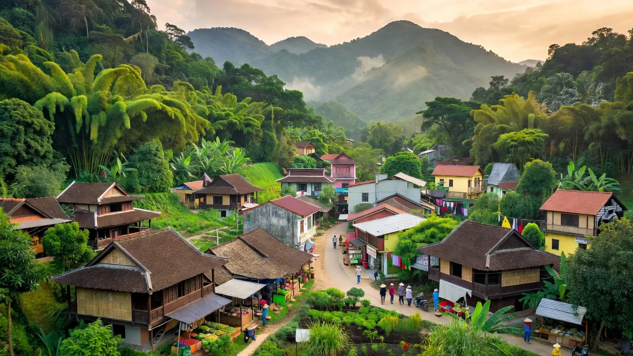 Thị trấn P Rao, Huyện Đông Giang, Tỉnh Quảng Nam, mang vẻ đẹp thiên nhiên và nền văn hóa đa dạng.