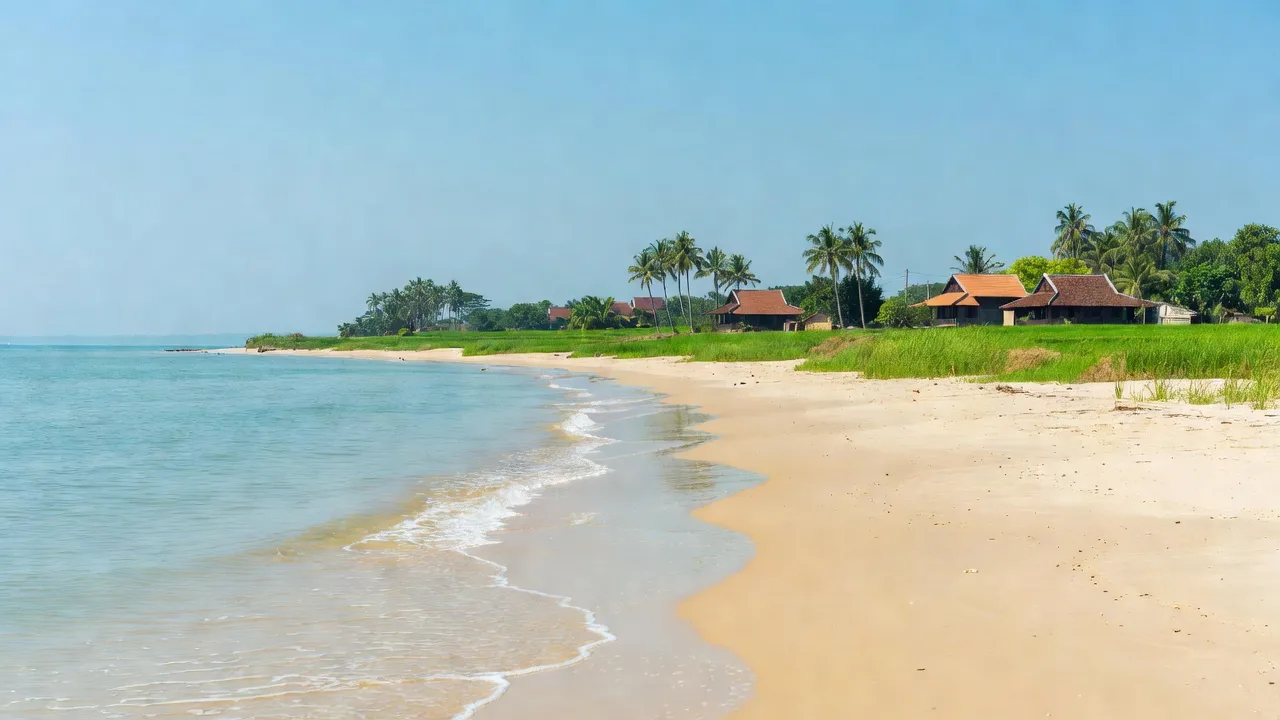 Bãi biển yên bình xã Duy Hải, huyện Duy Xuyên, tỉnh Quảng Nam bên biển Đông.