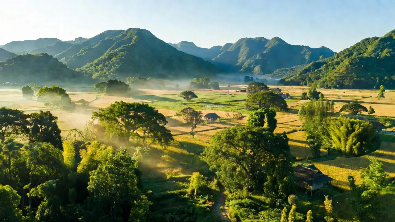 Khung cảnh thiên nhiên tuyệt đẹp ở xã Đắc Pre, huyện Nam Giang, tỉnh Quảng Nam, Việt Nam.