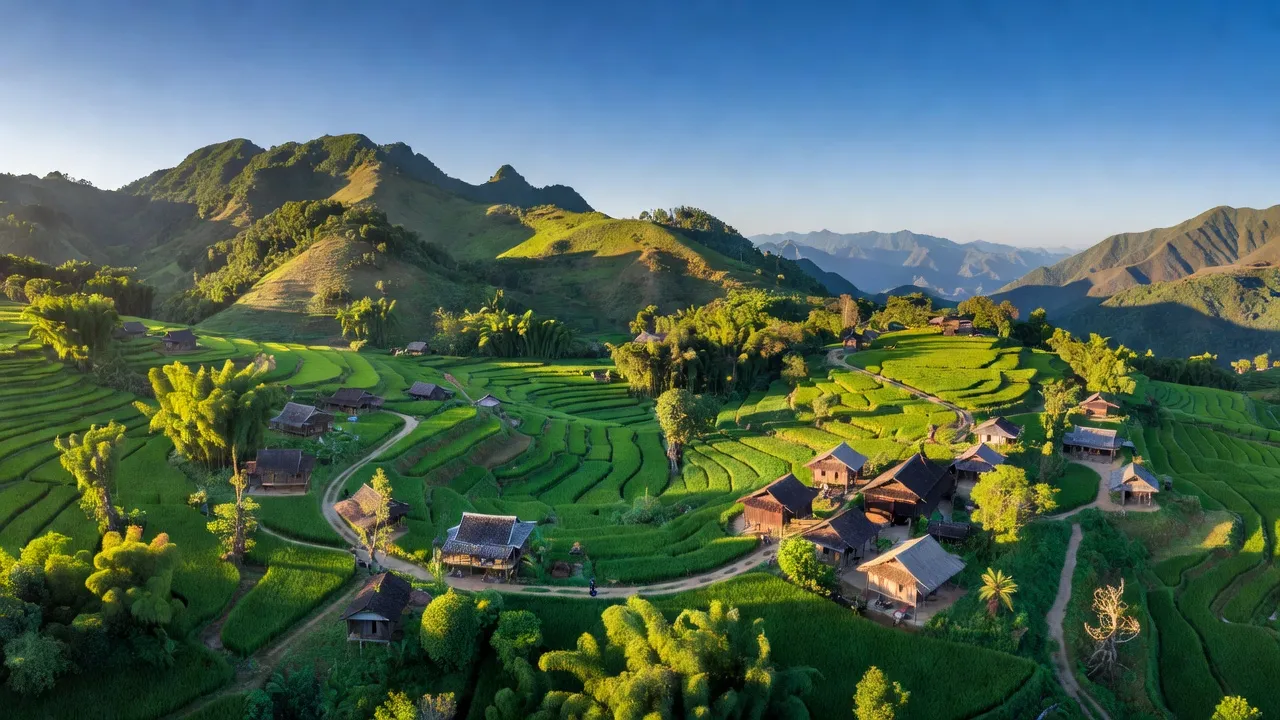 Khung cảnh xã Tà Bhing, huyện Nam Giang với địa hình núi đa dạng và cộng đồng dân cư.