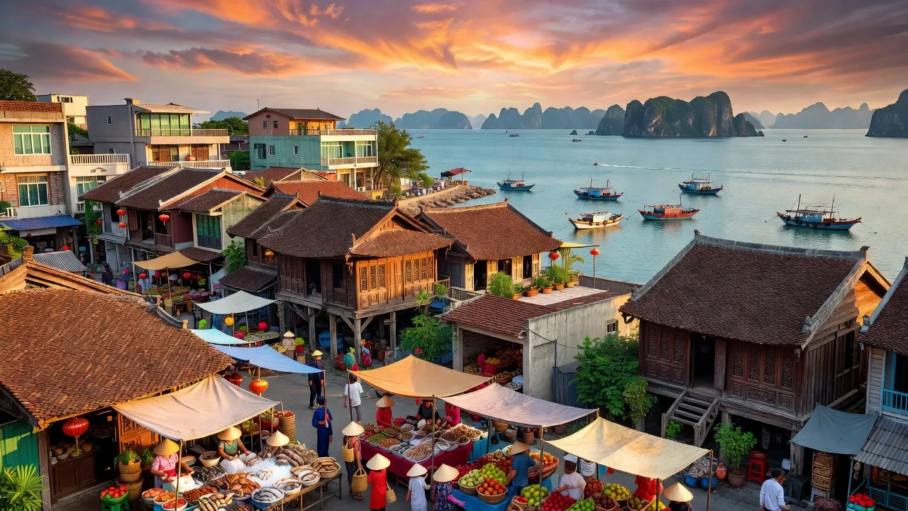Thị xã Quảng Yên, Quảng Ninh với cảnh biển, kiến trúc truyền thống và văn hóa địa phương.