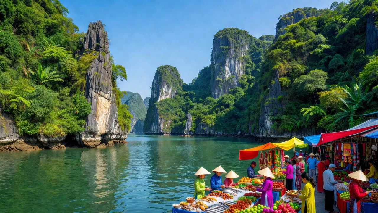 Quảng Ninh với vịnh Hạ Long nổi tiếng và không gian sống phong phú cho du khách.