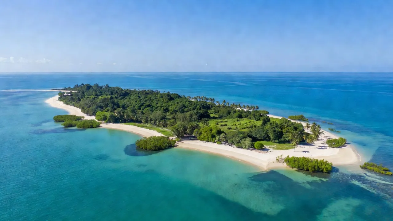 Cồn Cỏ Island, Quảng Trị, with pristine beaches, vibrant greenery, and clear blue waters, showcasing natural beauty.