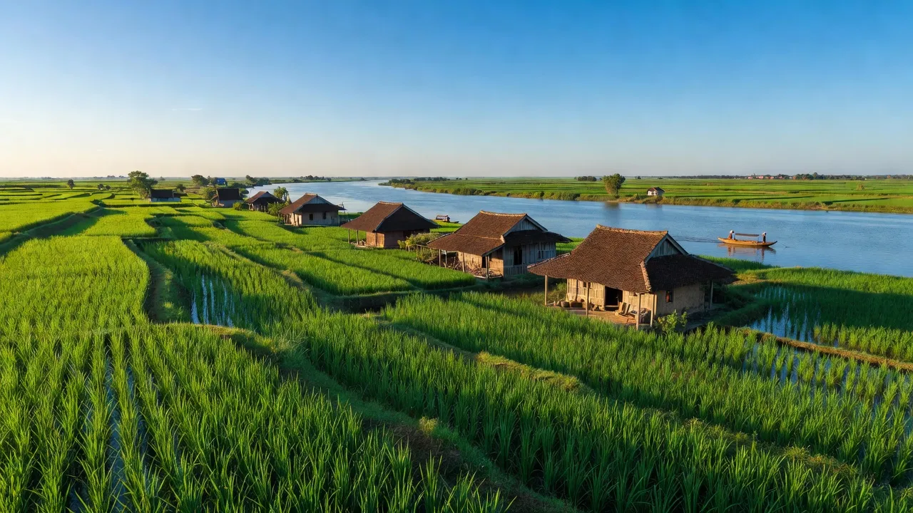 Mỹ Tú, Sóc Trăng: Nông nghiệp xanh, cảnh đồng quê, sông Hậu và cuộc sống nông thôn Việt Nam.