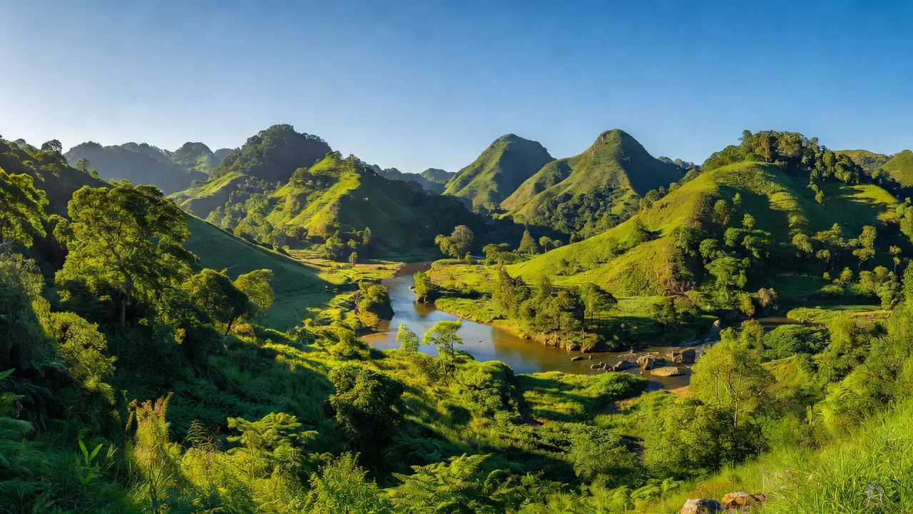 Huyện Yên Châu, tỉnh Sơn La, với đồi núi, sông và không gian thiên nhiên tươi đẹp.